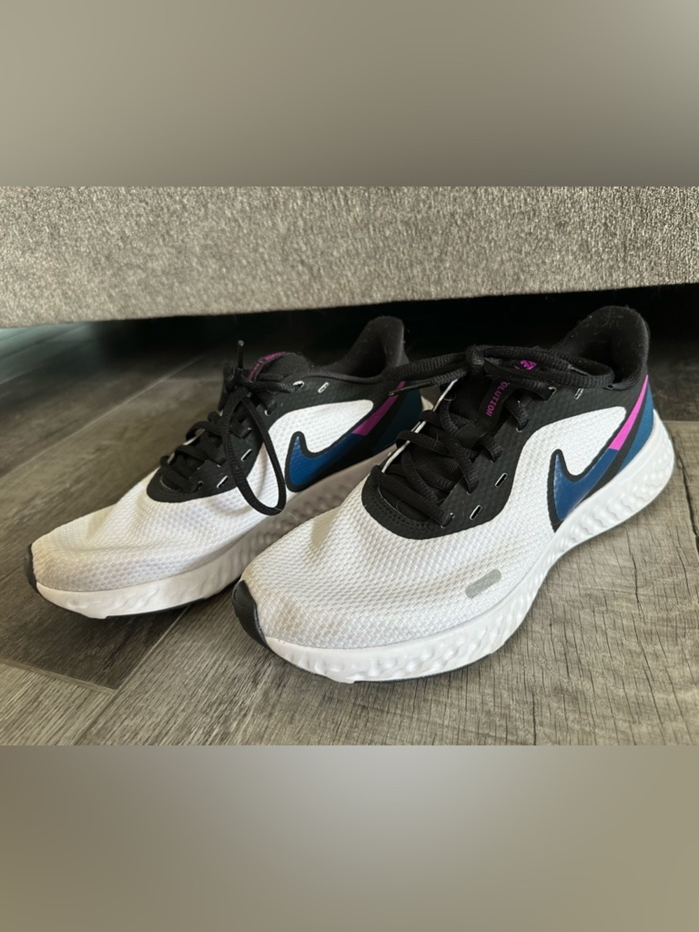 Nike Revolution Running Shoes with Black, Navy & Pink Accents - Picture 5 of 9